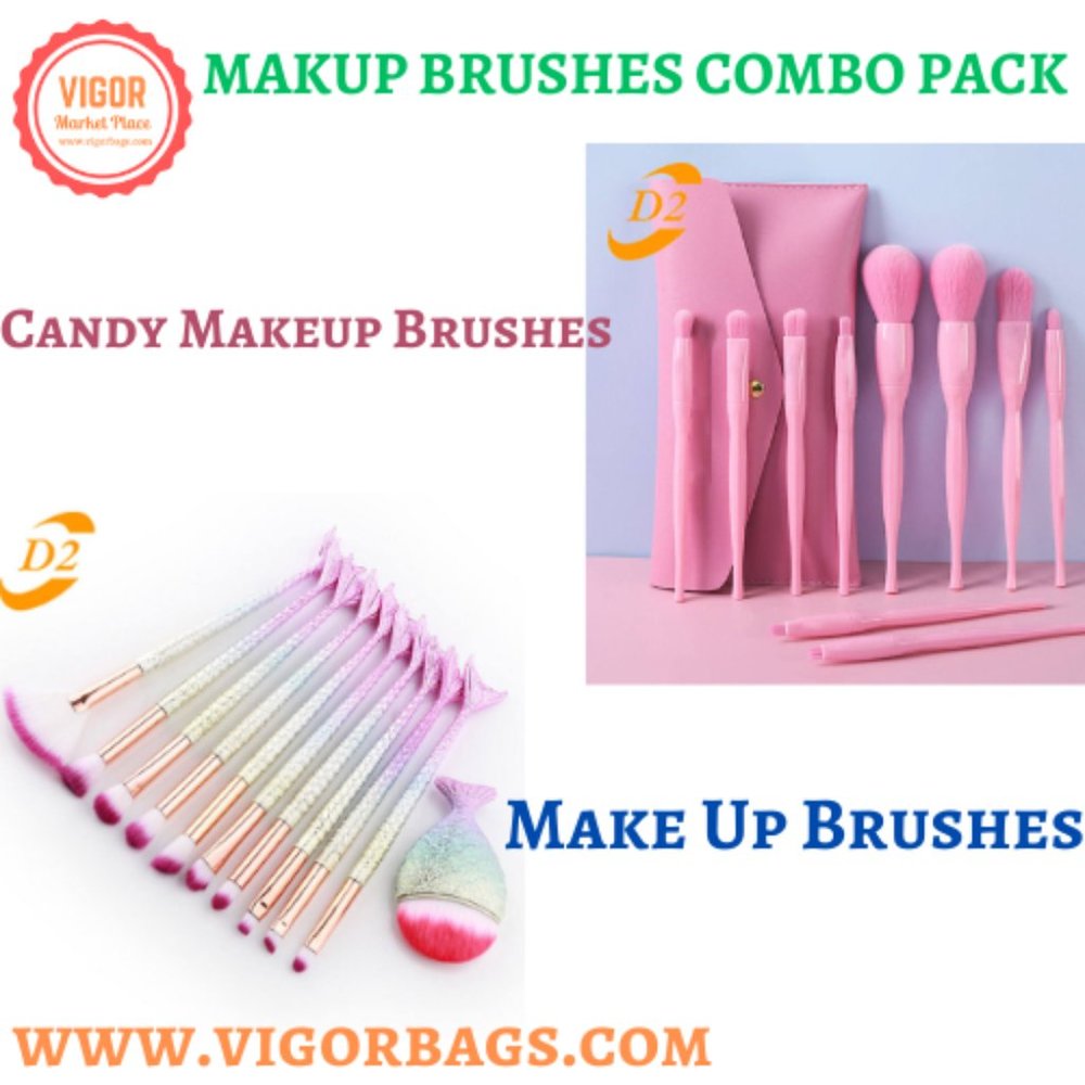 Candy Color Makeup Brushes Tool Set & Cosmetic Concealer Fish Tail Make Up Brush